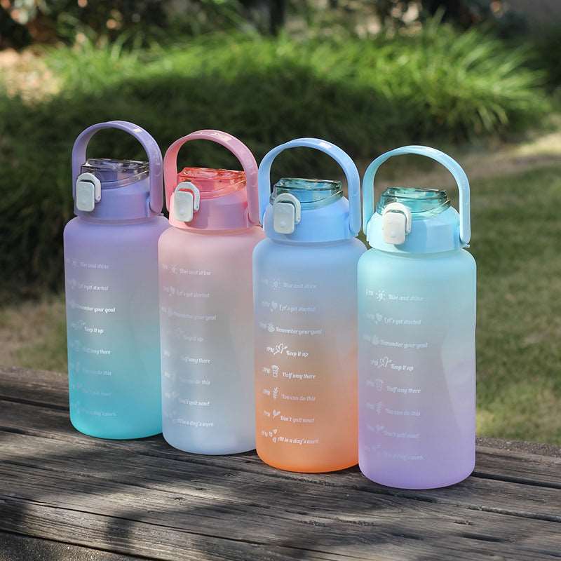 2000mlI Sports Water Bottle with Time Marker for Outdoor Fitness Travel Portable Leakproof Drinkware Plastic BPA Free Drink Cups SF Traders