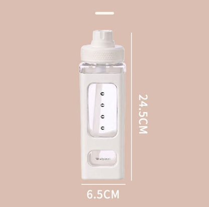 700/900ml Cute Bottle for Girls with Lid Straw Sticker Plastic Juice Milk  Kawaii Tumbler Children SF Traders