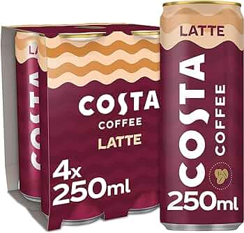 COSTA COFFEE VANILLA LATTE 250 ML ( ICE COFFEE ) - Pack of 4 SF Traders