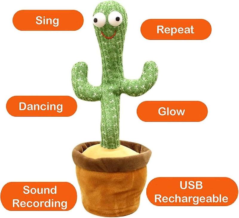 Dancing Cactus Toy with Recording-Rechargeable SF Traders