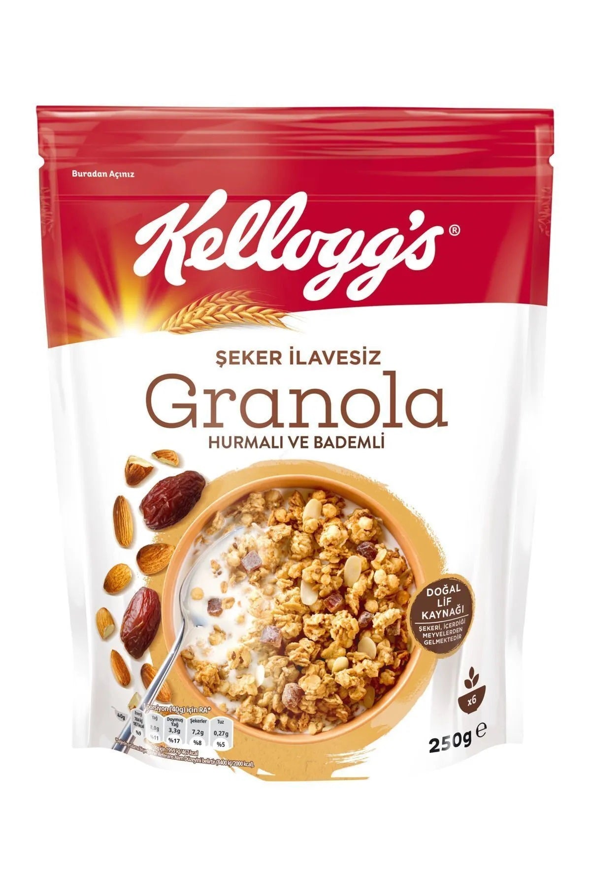 Kellogg's No Sugar Added Granola with Dates and Almonds 250 Gm