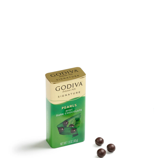 Godiva Pearls Dark Chocolate With Mint Tin 43g