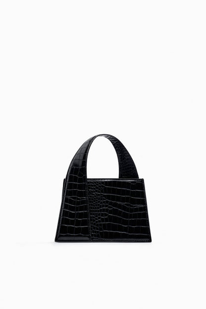 ZARA MOCK CROC CITY BAG Black SF Traders