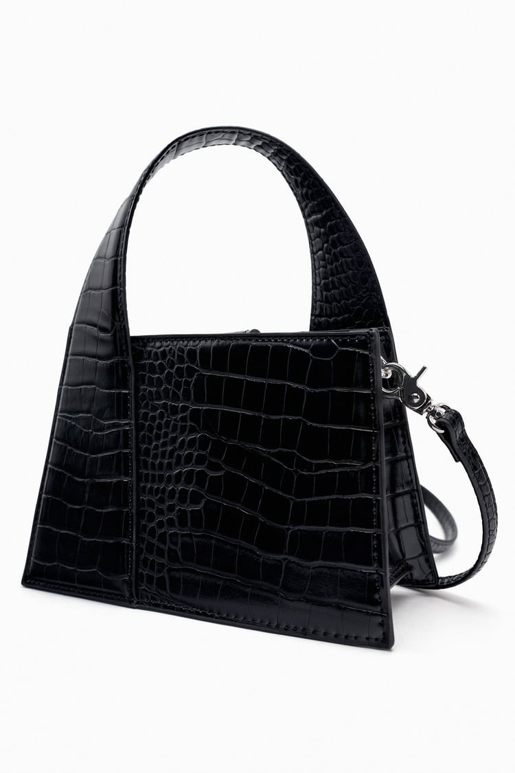 ZARA MOCK CROC CITY BAG Black SF Traders