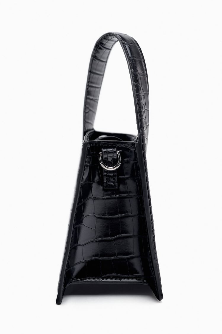 Zara mock croc online messenger bag